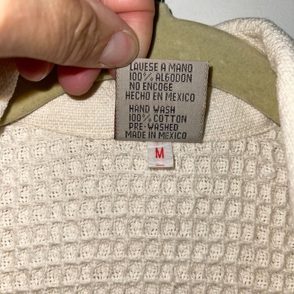 Martinez Vintage Womens Jacket Size Medium Cream Button Front Pure Cotton - Picture 9 of 9